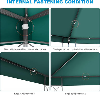 10x10 Gazebo Canopy Replacement Top, 300D High-Density Waterproof Single Layer - Image 6