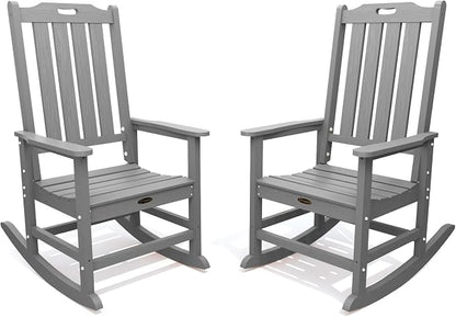 THOEOE Outdoor Rocking Chairs Set of 2, Oversized Patio Rocking Chair | HDPE by THOEOE