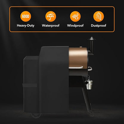 Heavy Duty Waterproof Grill Cover Compatible with Traeger Pro 22 & 575 Series and Traeger Pro 34 & 780 Series Wood Pellet Grill and Smoker, Texas and More, Full Length Barbecue Grill Cover, Black