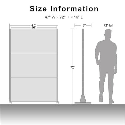 Casaphoria Metal Privacy Screen Outdoor, 72" H x 47" W Freestanding Decorative Privacy Screen for Patio Deck Balcony Garden with Stable Base, Black-Cecil