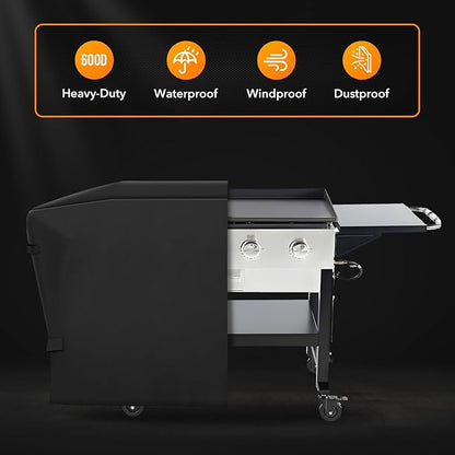 Heavy Duty 600D Polyester Cover Compatible with Members Mark 4-Burner Outdoor Flat Top Gas Griddle, 600D Heavy Duty Waterproof for Member's Mark 36 Inch Griddle Replacement Cover