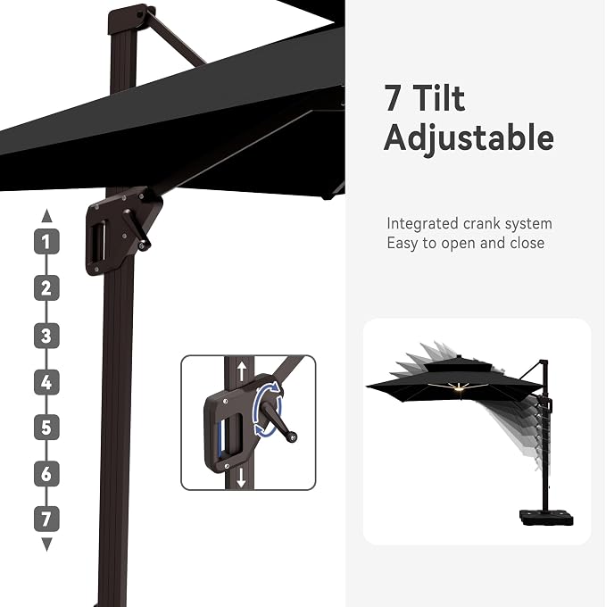 9' X 12' Cantilever Patio Outdoor Umbrella - Image 4