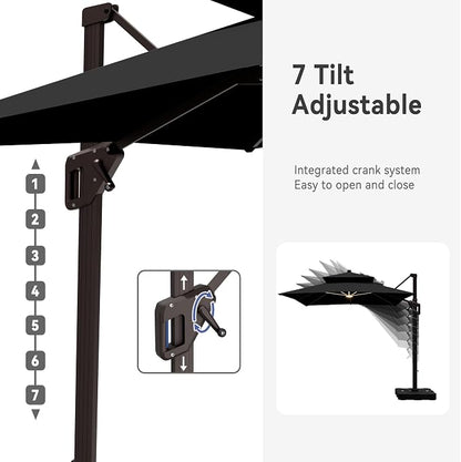 9' X 12' Cantilever Patio Outdoor Umbrella - Image 5