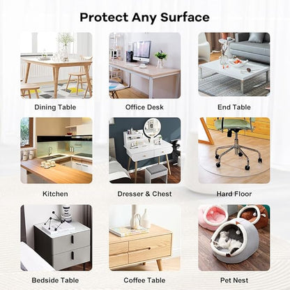 30x50 inch Multisize 1.5mm Thick Clear PVC Table Cover Protector Water Resistant Plastic Rectangular Vinyl Non-Slip Desk Pad for Coffee Table Writing Desk Kitchen Table Writing Mat Coffee Work Table