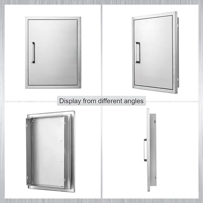 Outdoor Kitchen Door, 17 "W23 H Outdoor Kitchen Access Door, Stainless Steel Barbecue Single Door, Can Be Used for Outdoor Kitchen Island Or Outdoor Kitchen