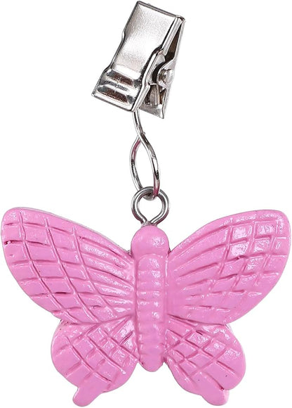 TwoFish Home Set of 4 Pink Butterfly Tablecloth Weights Clips Pink Butterfly Handicraft Tablecloth Clamps Pack of 4