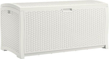 Suncast 99 Gallon Wicker Horizontal Outdoor Deck Box by Unknown