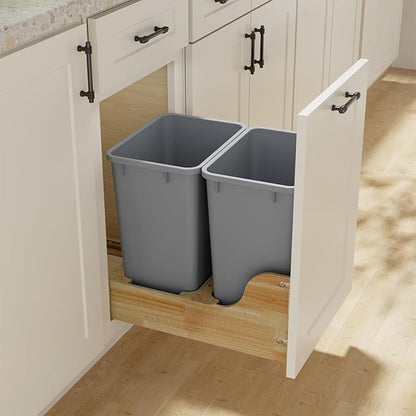 ROOMTEC 35QT Kitchen Trash Can, Lightweight and Sturdy Slim Trash Can, Wastebaskets for Office, Workspace, Kitchen, Bathroom, 2 Packs