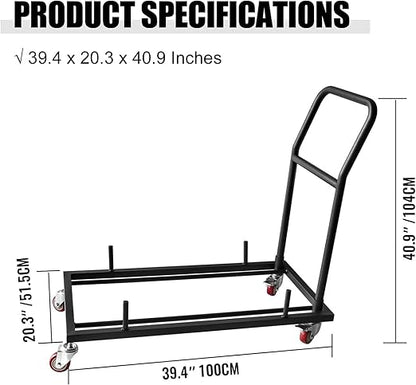 Drywall Cart, Drywall Sheet Carts, Heavy Duty Plasterboard Trolley W/Four 5" Wheels, Service Dollies for Handling Sheetrock Sheet Panel,39.4x20.3x40.9