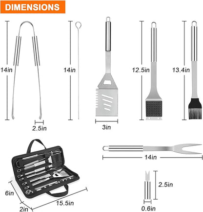 Anpro 21 PCS Grilling Accessories Grill Kit- Grill Set, Grilling Utensil Set, BBQ Accessories, BBQ Kit, BBQ Grill Tools, Grilling Gifts for Father's Day, Smoker, Camping, Kitchen