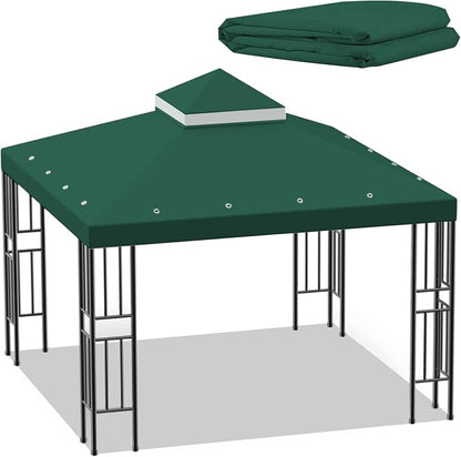 Sumfaller 10x10 FT Gazebo Replacement Canopy Top Cover | Double Tiered Canopy by Unknown