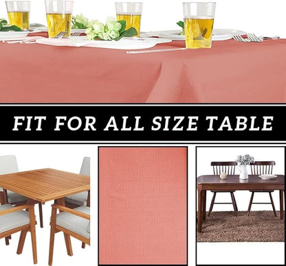 PARTY BARGAINS 40 Disposable Table Covers - 54" X 108" Red Table Cover, 3 Ply Paper & Plastic Tablecloth