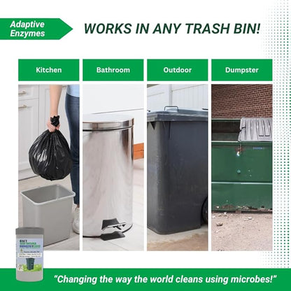ACT Trash Deodorizer and Cleaner | Eliminates Odors Controls Garbage Sludge | for Garage and Outdoor Bins | Dry Powder Eco-Friendly 2.5lb
