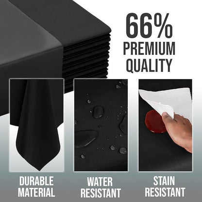 Exquisite Black Round Tablecloths Plastic Table Cloth Disposable 48 Pack 84" Inch Round Table Cloth Disposable Black Tablecloths Plastic Tablecloth Indoor/Outdoor Tablecloth Party Supplies