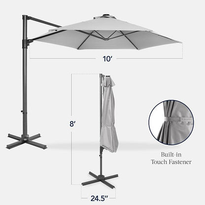 Best Choice Products 10ft Offset Cantilever Hanging Market Patio Umbrella - Image 2