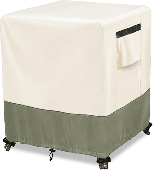 Outdoor Ottoman Cover 25 W x 25 D x 18 H inches,600D Heavy Duty Waterproof Patio Ottoman Cover,Patio End Table Covers