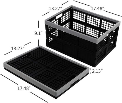 34-Liter Collapsible Storage Crates/Stackable Storage Container Basket, Set of 4