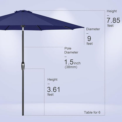 Tempera Patio Market Outdoor Table Umbrella - Image 8