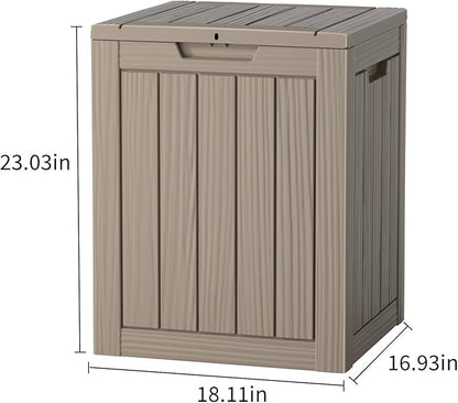 Two 28 Gallon Outdoor Storage Box, Resin Deck Boxes Waterproof, Indoor Outdoor Bin for Package Delivery, Patio Cushions, Gardening Tools, Lockable, UV Resistant