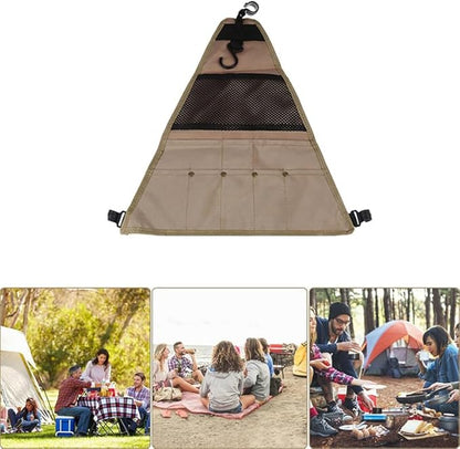 Outdoor Camping Utensil Organizer Bag – Portable Hanging Triangular Storage Pouch for Tableware, Cooking Tools, BBQ Accessories & Picnic Gear