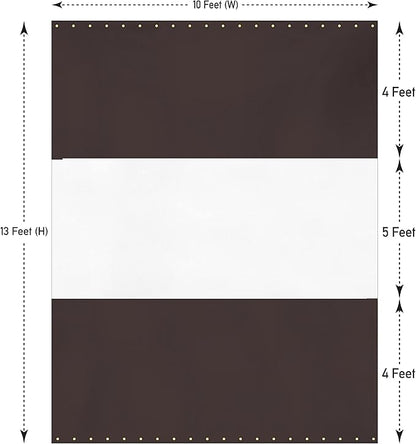 Covers & All Outdoor Clear Panel Curtain, 12 oz Vinyl Outdor Curtains for Patio, Waterproof & Weather Resistant Tarp with Brass Grommets for Pergola, Porch, Gazebos, Balcony (13'H X10'W feet, Coffee)