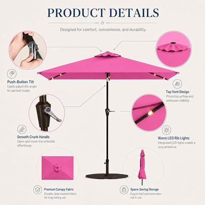 6.5 x 10ft Rectangular Patio Umbrella - Image 7