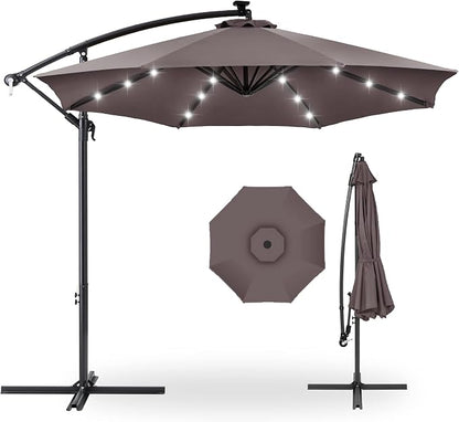 Best Choice Products 10ft Solar LED Offset Cantilever Hanging Market Patio by Unknown