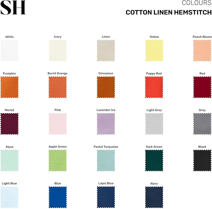 Solino Home Pink Table Runner 90 Inches Long - Cotton Linen Hemstitch 14 x 90 Inch Table Runner for Dining, Valentines, Spring, Easter
