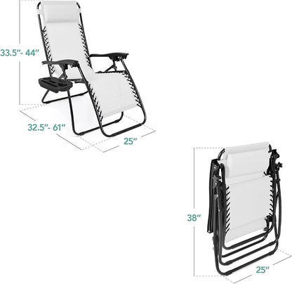 Best Choice Products Set of 2 Adjustable Steel Mesh Zero Gravity Lounge Chair - Image 3