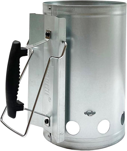 7.5X12inch XL Charcoal Chimney Starter with Electroplated Handle, Durable Fire Starter with Large Capacity Rapidfire Chimney Starter, Tilted Handle Design for Safe