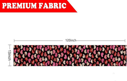 Valentines Day Decorations Table Runner Love Hearts Black Kitchen Dining Table Decor Holiday Anniversary Indoor Outdoor Party Suppies 120×13 Inch