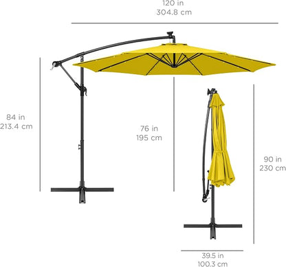 Best Choice Products 10ft Solar LED Offset Cantilever Hanging Market Patio - Image 7