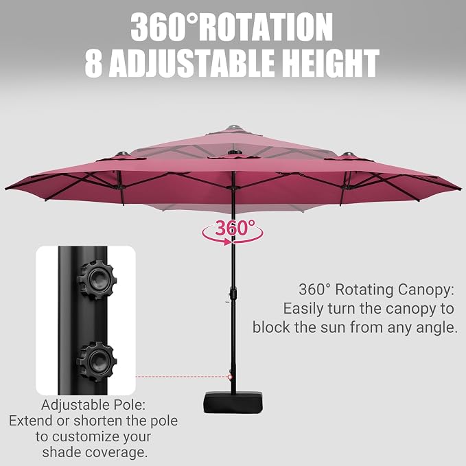 15FT Double-Sided Patio Umbrella - Image 2