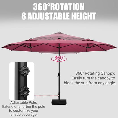 15FT Double-Sided Patio Umbrella - Image 2
