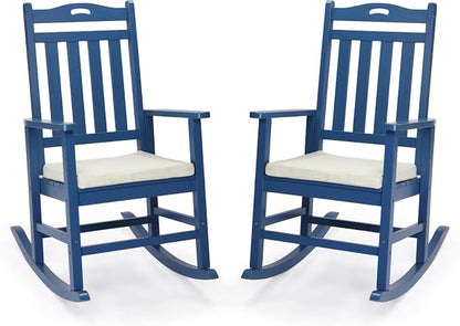 VINGLI Outdoor Rocking Chair Set of 2 Wood Rocking Chair by VINGLI