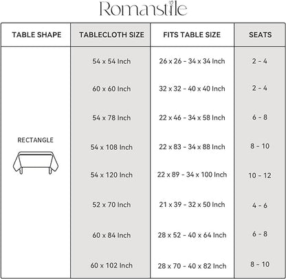 Romanstile Rectangle Vinyl Tablecloth, 100% Waterproof Buffalo Gingham Plastic Table Cloth, Heavy Duty Wipeable Checkered Table Covers for Outdoor, Camping, Picnic, Patio - 54 x 78, Grey and White