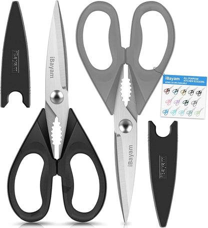 Kitchen Christmas Gifts Set, iBayam All Purpose Kitchen Scissors with Protective Sheath, Housewarming Gifts for New Home, Wedding Gifts for Couples 2025, Bridal Shower Gifts, Birthday Gifts for Women