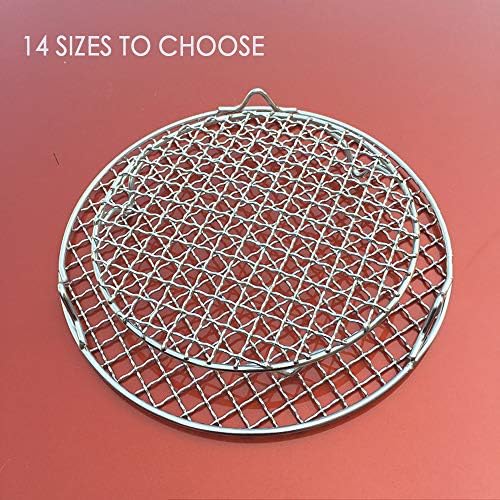 Cooling Rack with Legs Dia 7" Round Stainless Steel Cross Wire Barbecue Carbon - Image 6