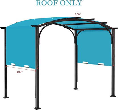 200x103 in Pergola Canopy Replacement Shade Cover Only, Turquoise | Fits 10x10 - Image 2