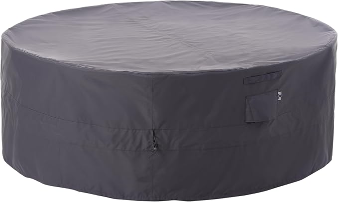 WJ-X3 Ripstop Round Patio Furniture Cover, 72" D x 31" H, Waterproof, UV Resistant, Anti-Fading,Good for Outdoor Round Dining Table and Chairs Set, Grey