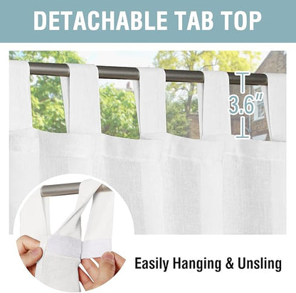 Outdoor Linen Sheer Curtains for Patio Waterproof - Image 3
