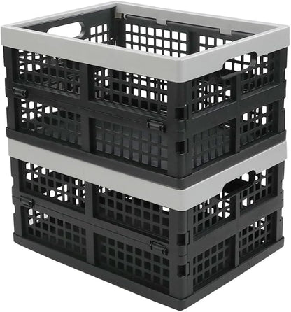 16-Liter Collapsible Storage Crates/Stackable Storage Container Basket, Set of 2