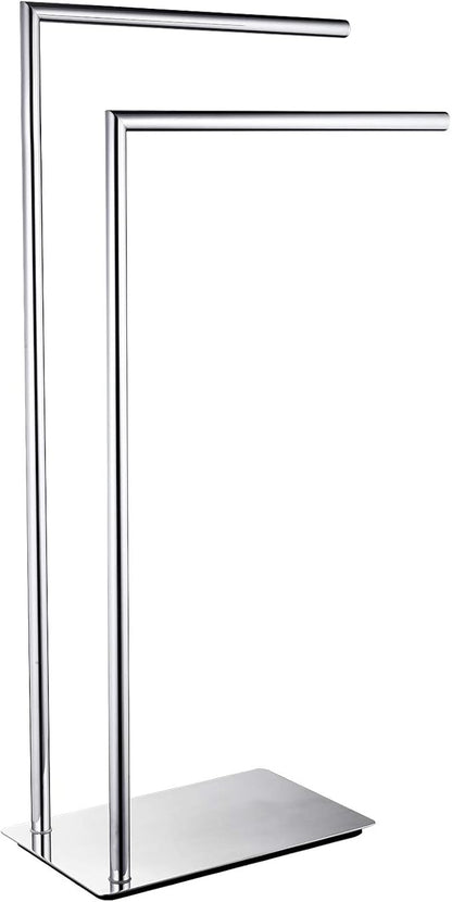 Freestanding Double Towel Racks Bathroom Accessories Towel Holder Stand on Floor Brass Chrome