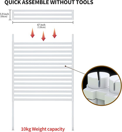 Outdoor Privacy Screen Fence with Feet Stand 4FT x 6FT, Freestanding Fence Privacy Screen for Outside, Metal Pipes and Slats Panels Divider Stake for Garden Patio Balcony Backyard White