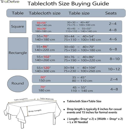 TruDelve 60 Inch Round Tablecloth Blue and White Striped Cloth Tablecloths Circle Fabric Outdoor Tablecloths for Round Tables (Blue,60",Round)