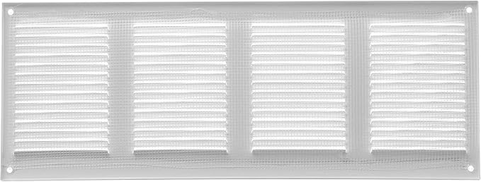 Repa Market 2-Pack Air Vent Cover 16x6 Inch (Outer Dimensions) White Galvanized Steel Louvered Grill Cover with Mesh Screen/Wall or Ceiling Vent/HVAC Register for Indoor and Outdoor Ventilation