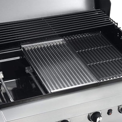 Cast Iron Grill Grates and Stainless Steel Emitter Plates for Charbroil Commercial Infrared 4 Burner 463242715, 463242716, 463276016, 466242715, 466242815, 463257520 Gas Grills