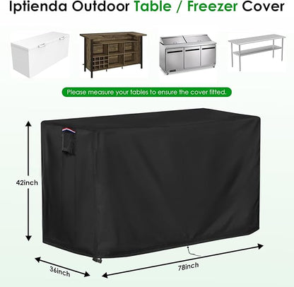 Outdoor Table Cover for Bar Height Patio Table, Waterproof Patio Cover for Prep Table, Stainless Steel/Metal Table and Rectangular Furniture, Black-78"L x 36" W x 42"H