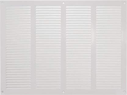 Repa Market Air Vent Cover 16x12 Inch (Outer Dimensions) White Galvanized Steel Louvered Grill Cover with Mesh Screen/Wall or Ceiling Vent/HVAC Register for Indoor and Outdoor Ventilation