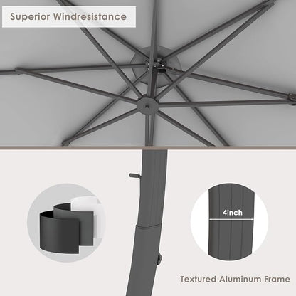 11FT All Aluminum Cantilever Patio Umbrella - Image 6
